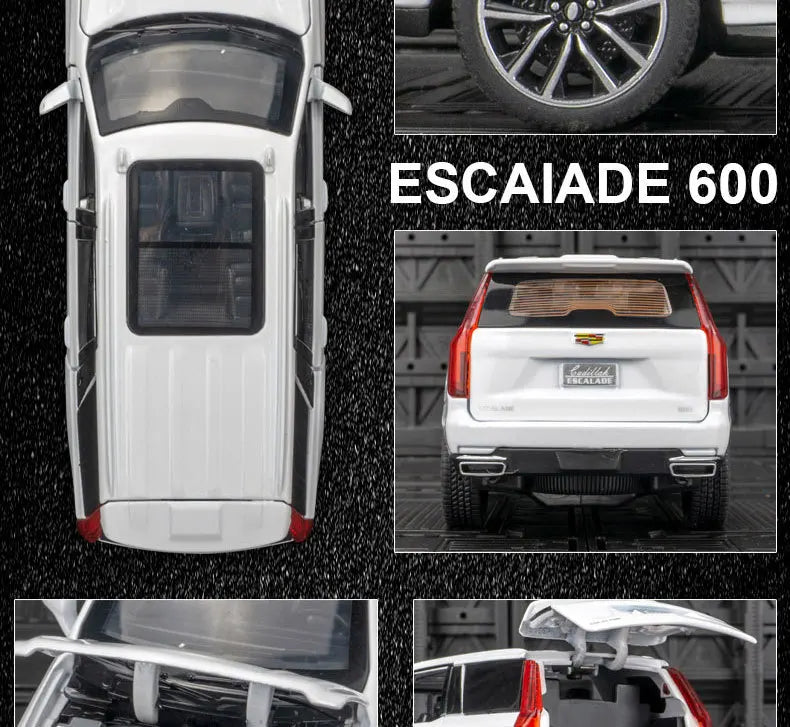 1:32 Cadillac Escalade Off Road Vehicle Alloy Car Diecast Metal Model Sound Light Pull Back Toy Car Central Control Ornaments