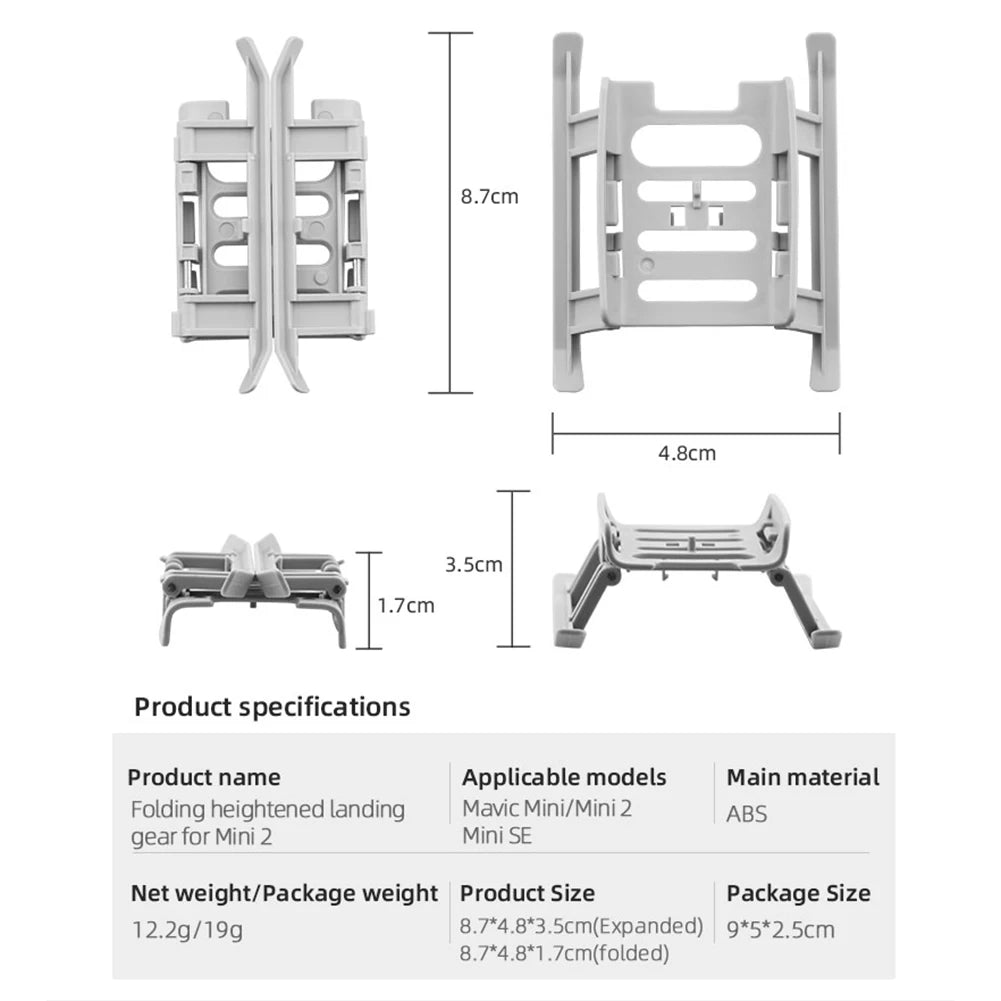 2/5PCS Extended Height Foldable Landing Gear Tripod Stand Mini Drone Accessories Extension Legs for DJI Mini 2/Mavic Mini