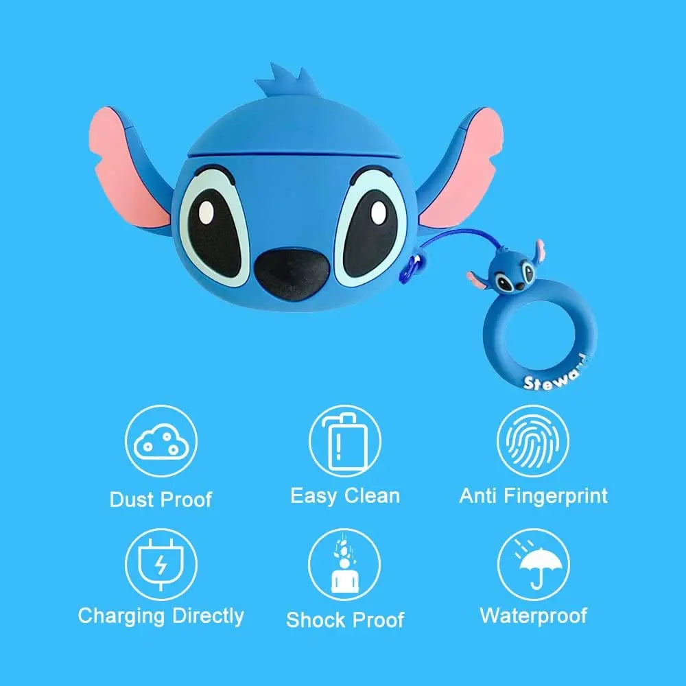 For Airpods 1 2 3 4 Pro Pro 2 Case Cartoon Long Ears Stitch Silicone Earphone Case Accessories Cover