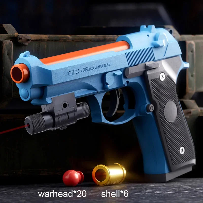 G17 Pistol Shell Throwing Continuous Firing Blowback Soft Bullet Gun Empty Hanging Birthday Gift