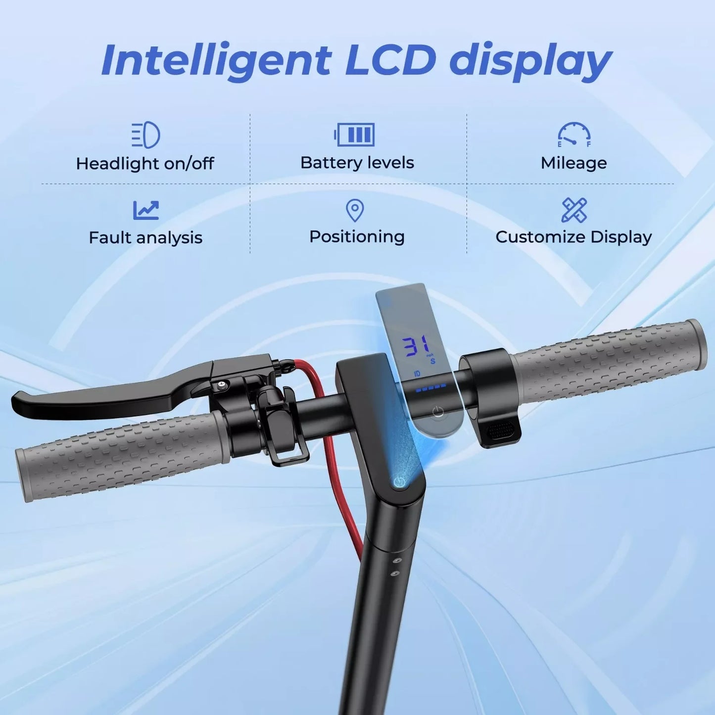 LADPED Electric Scooter 350W 19mph APP Smart Scooter Shock-absorbing Anti-skid 8.5 Inches Folding waterproof Electric Scooter