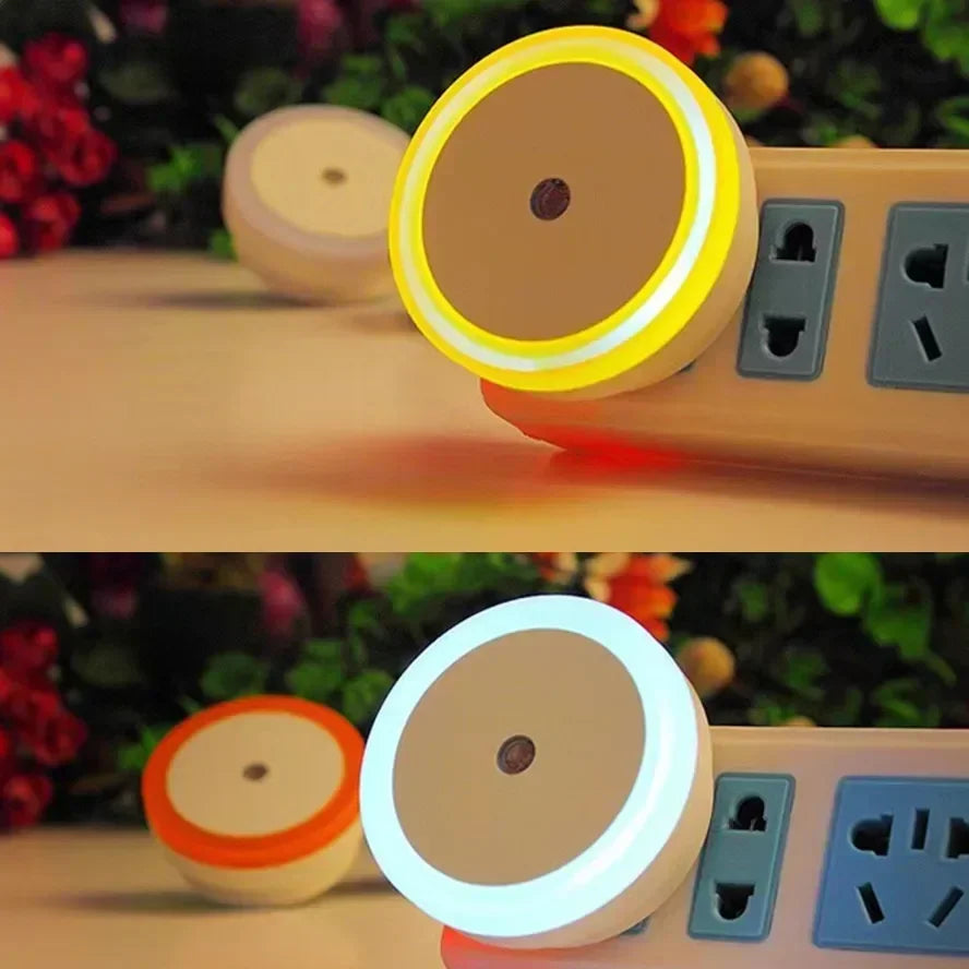 Wall Plug-in LED Night Light Auto Sensor Bedside Lamp For Bedroom Kid's Room Hallway Corridor Stairs EU/US 110V 220V Mini Cute