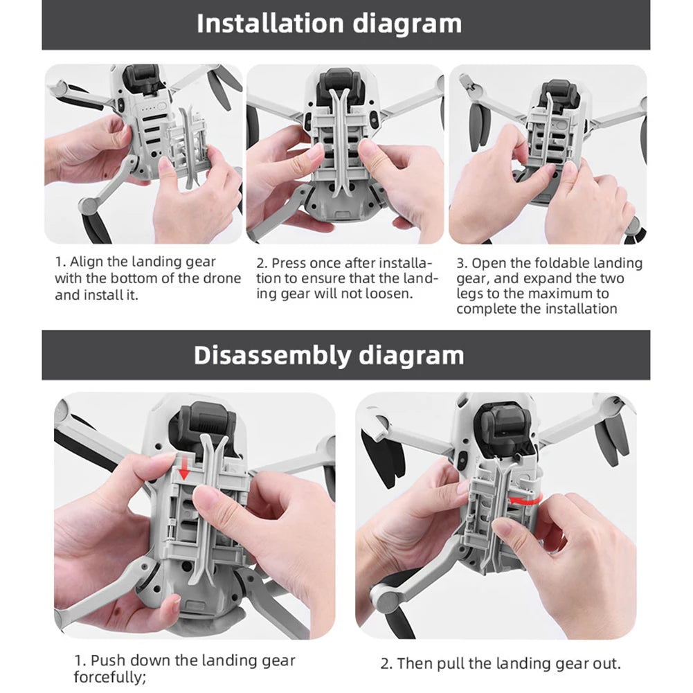 2/5PCS Extended Height Foldable Landing Gear Tripod Stand Mini Drone Accessories Extension Legs for DJI Mini 2/Mavic Mini