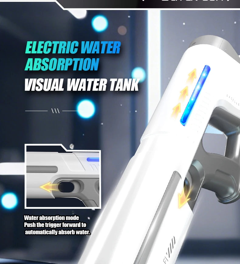 Electric Water Guns For Adults Powerful Squirt Automatic Water Suction Water Blasters Summer Outdoor Beach Toy For Boy Kid Gifts