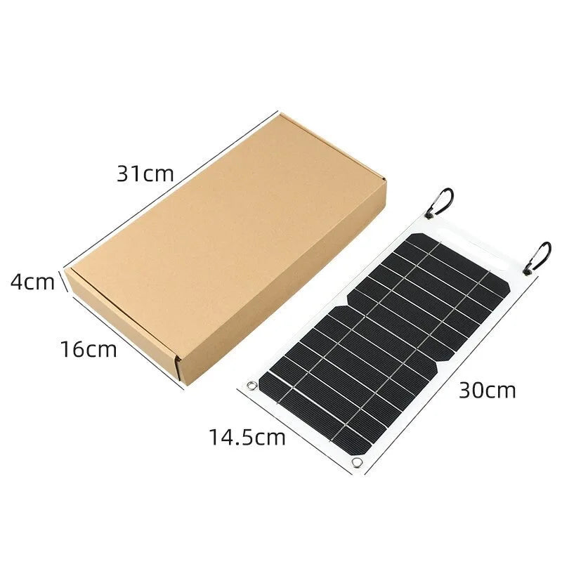 Solar Panel 30W USB Type-C Waterproof Outdoor Hiking Camping Portable Battery Mobile Phone Charging Bank Charging Panel 6.8V