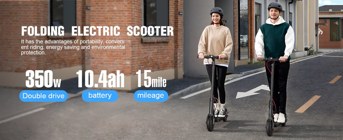 Lightweight Commuter Electric Scooter for Adults, Explosion-proof Tires, Dual Brake System, APP Support E-scooter
