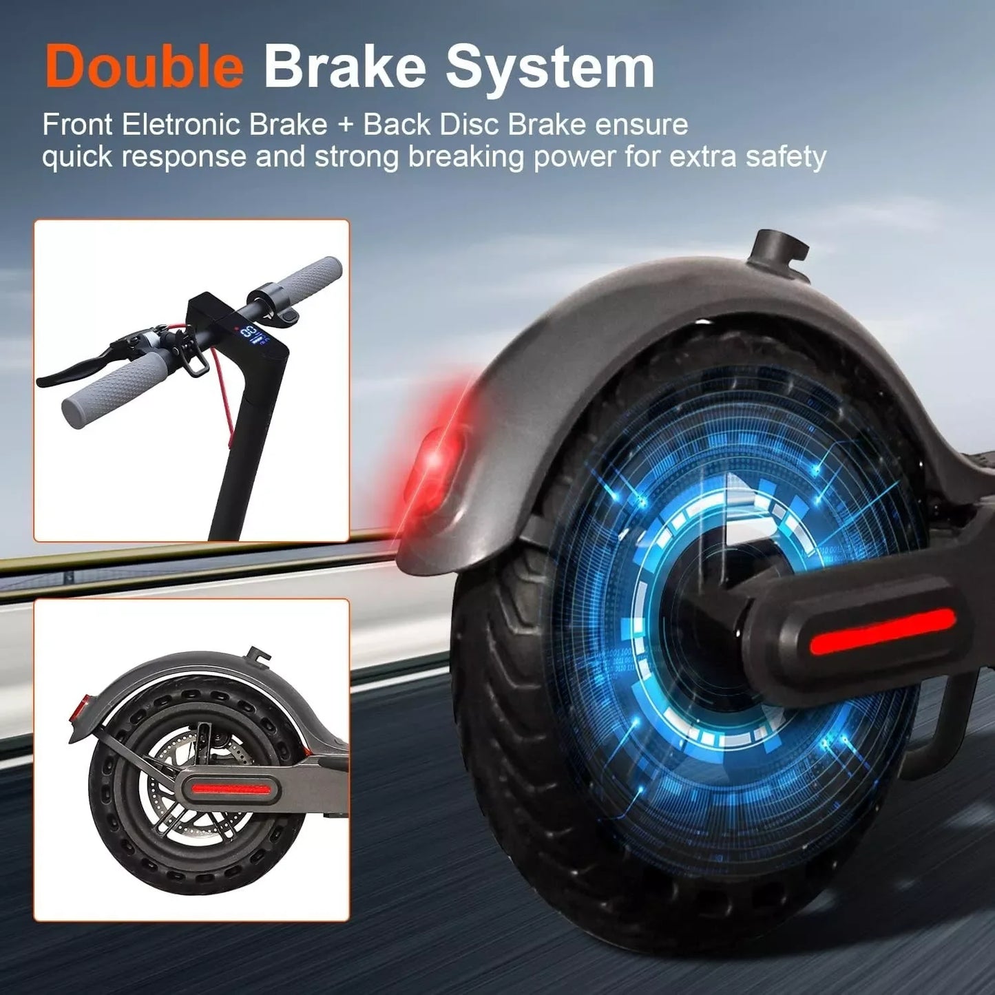 LADPED Electric Scooter 350W 19mph APP Smart Scooter Shock-absorbing Anti-skid 8.5 Inches Folding waterproof Electric Scooter