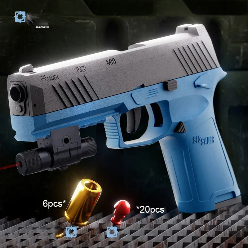 G17 Pistol Shell Throwing Continuous Firing Blowback Soft Bullet Gun Empty Hanging Birthday Gift