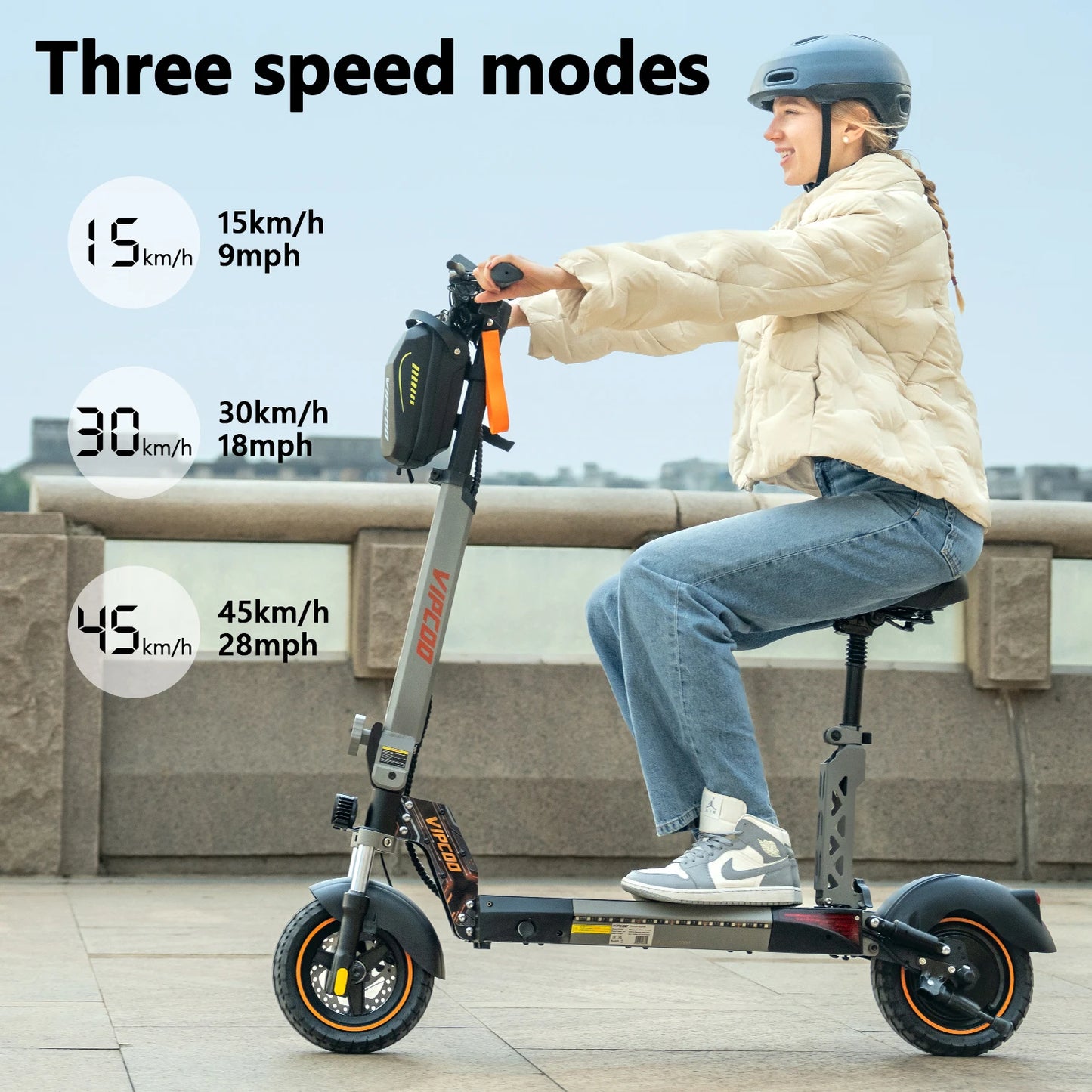 VIPCOO-VS1 eScooter 700W Motor 48V13AH Battery Portable Folding Design Electric Scooter 10 Inch Off-road Air Tire Fold E-Scooter