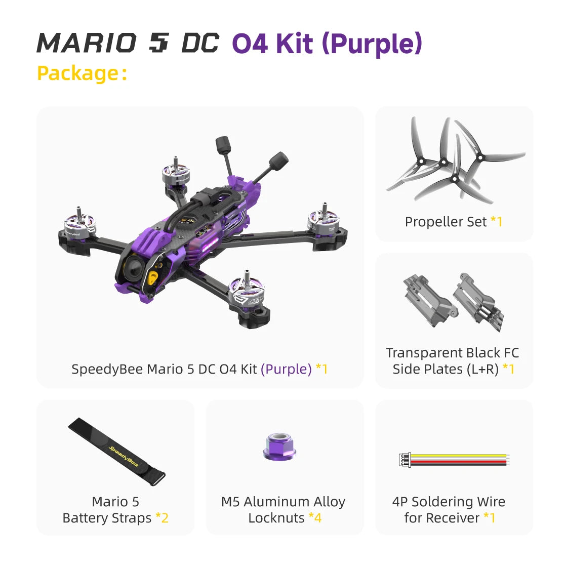 SpeedyBee Mario 5 DC/XH O4 Pro Drone F405 V4 Flight Controller