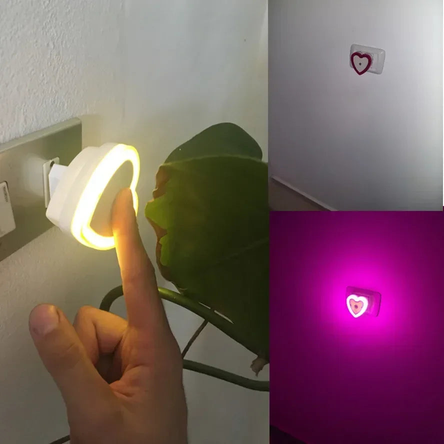 Wall Plug-in LED Night Light Auto Sensor Bedside Lamp For Bedroom Kid's Room Hallway Corridor Stairs EU/US 110V 220V Mini Cute