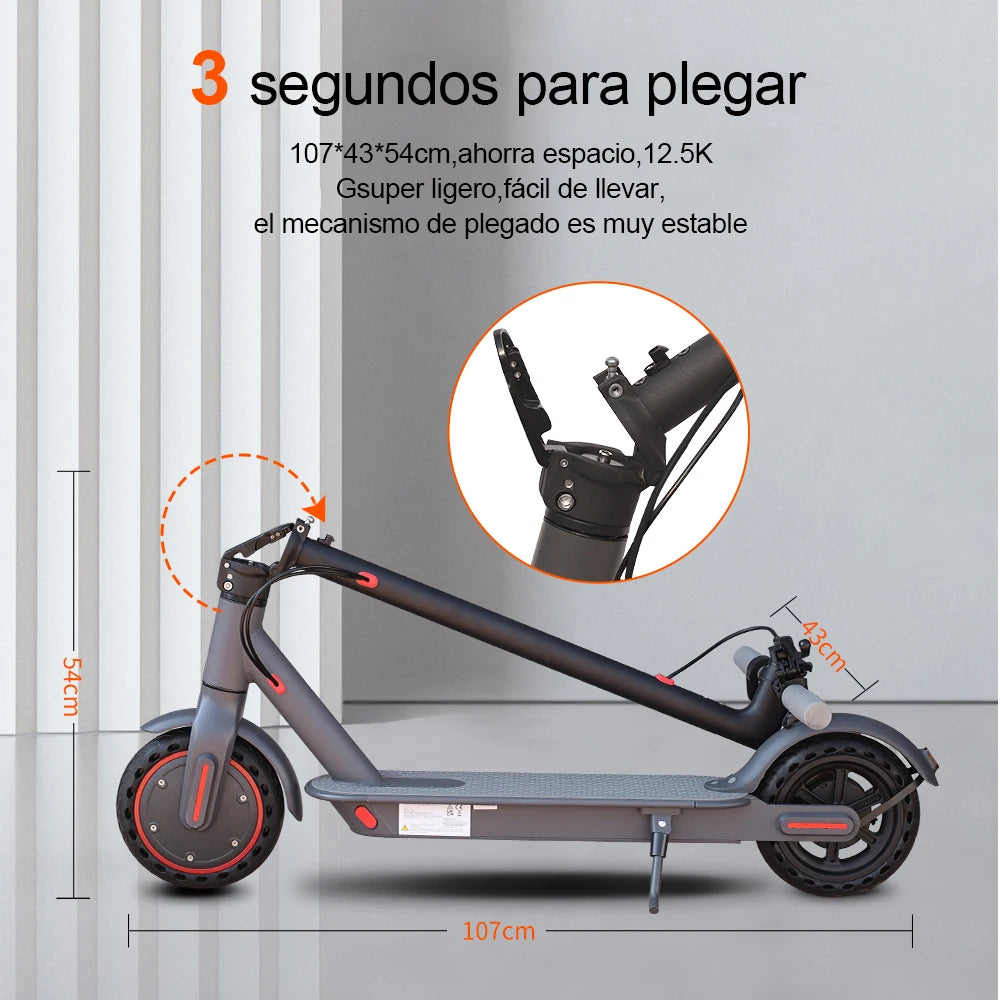 LADPED Electric Scooter 350W 19mph APP Smart Scooter Shock-absorbing Anti-skid 8.5 Inches Folding waterproof Electric Scooter