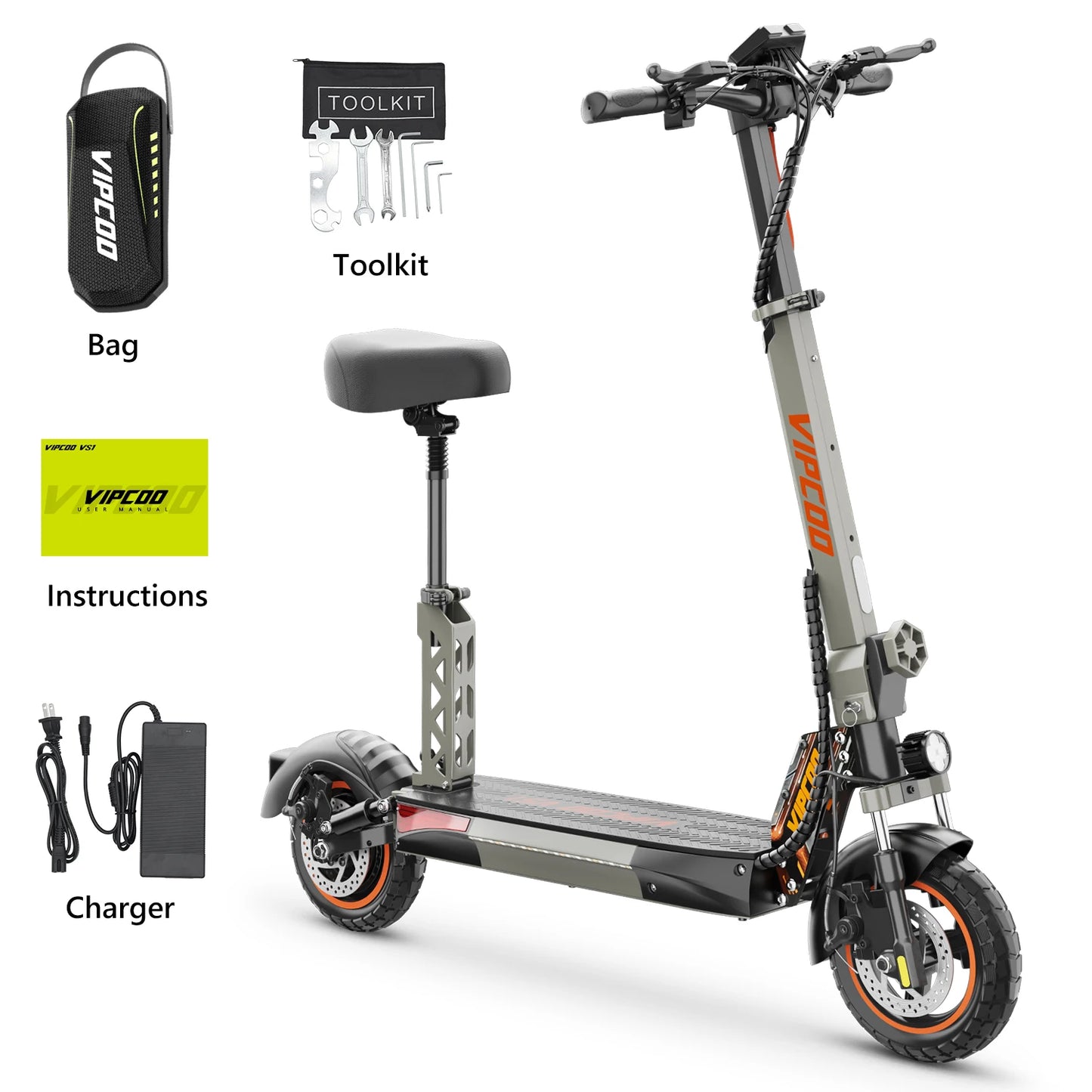 VIPCOO-VS1 eScooter 700W Motor 48V13AH Battery Portable Folding Design Electric Scooter 10 Inch Off-road Air Tire Fold E-Scooter