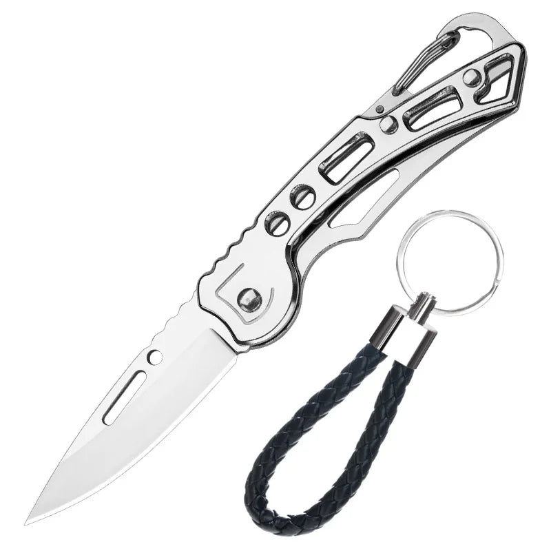 Folding Pocket Knife Stainless Steel Survival Hunting Camping Fishing Portable Fruit Carrying Key Outdoor Tools To Send Ropes