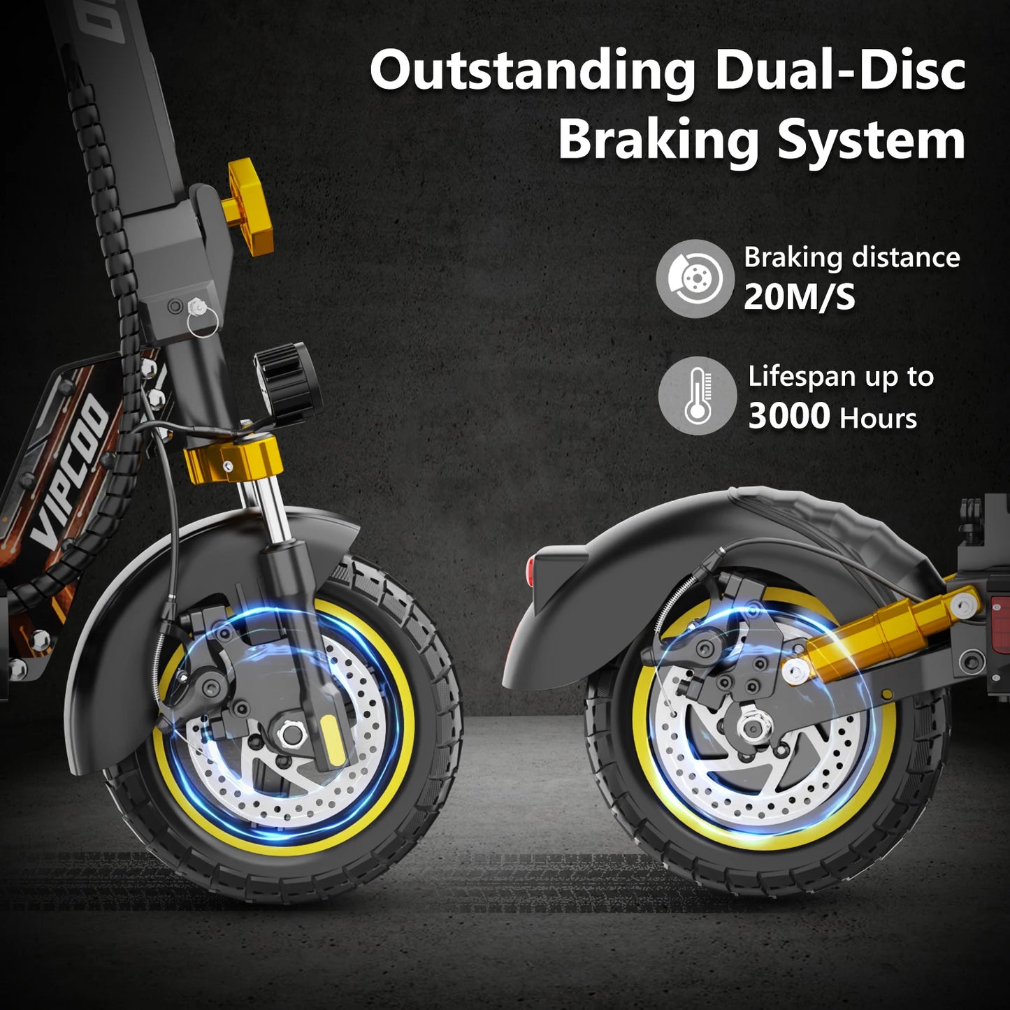 VIPCOO-VS1 eScooter 700W Motor 48V13AH Battery Portable Folding Design Electric Scooter 10 Inch Off-road Air Tire Fold E-Scooter