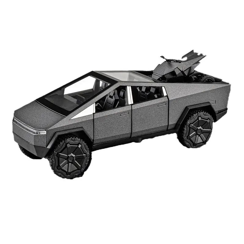 1:32 Cybertruck Toy Alloy Off Road Diecast Metal Model Sound & Light Pull Back Toy Gift for Friends Decorative Trendy Ornaments