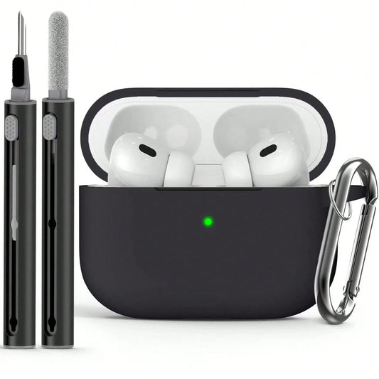 Earphone Case for AirPods Pro2 Cover with Cleaner Kit Soft Silicone Protective with Hook Wirless Headphones Cover