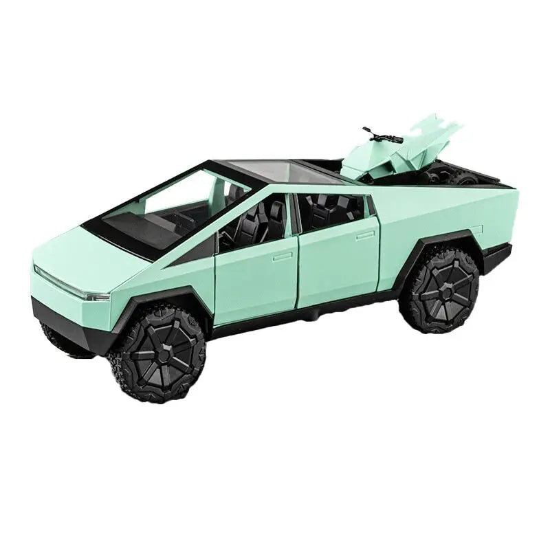 1:32 Cybertruck Toy Alloy Off Road Diecast Metal Model Sound & Light Pull Back Toy Gift for Friends Decorative Trendy Ornaments